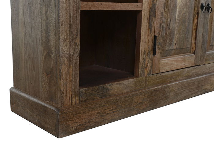 DKD Home Decor Estantería Tradicional de 8 Puertas y 22 Estantes, Mango y Metal, Color Natural, 38 x 221 x 248 cm (L x A x An)