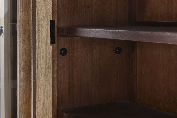 DKD Home Decor Estantería Tradicional de 8 Puertas y 22 Estantes, Mango y Metal, Color Natural, 38 x 221 x 248 cm (L x A x An)