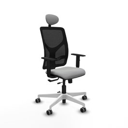PIQUERAS Y CRESPO Silla de oficina Motilla con mecanismo Sincro/Traslack, Gris claro y Negro