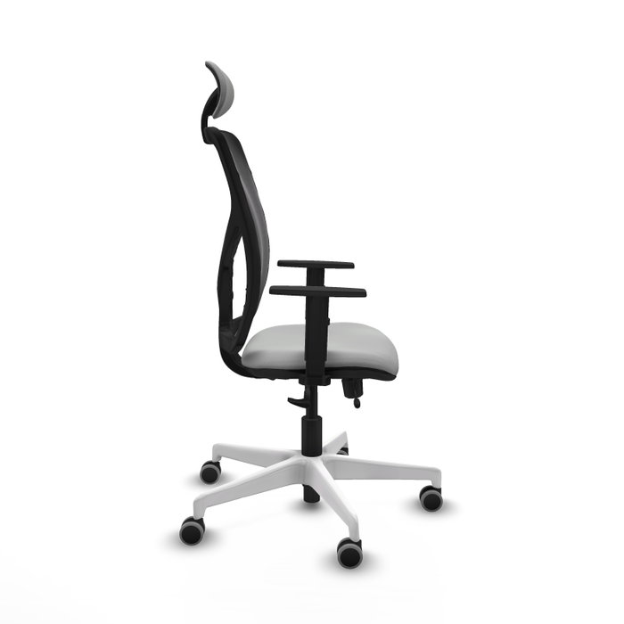 PIQUERAS Y CRESPO Silla de oficina Motilla con mecanismo Sincro/Traslack, Gris claro y Negro