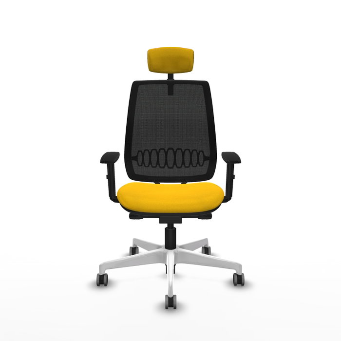 PIQUERAS Y CRESPO Silla de oficina Alares traslack malla negra bali amarillo PIQUERAS Y CRESPO Silla de oficina Alares traslack malla negra bali amarillo
