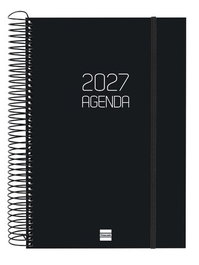 Finocam Agenda Anual 2027 Catalán Espiral Basic Opaque Negro