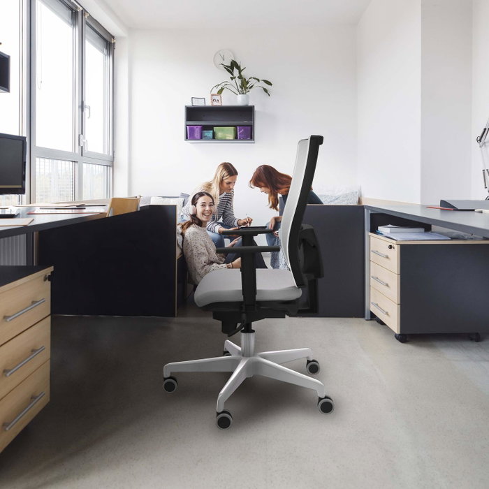 PIQUERAS Y CRESPO Silla de oficina Horna con mecanismo Sincro, Naranja oscuro y Gris