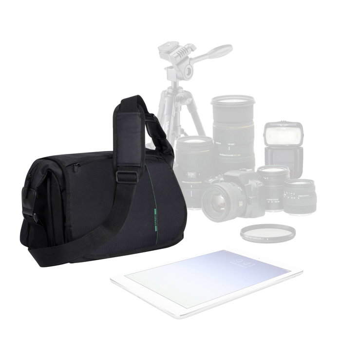 Rivacase 7450 Bolsa de Mensajero para Cámara DSLR Black / Green