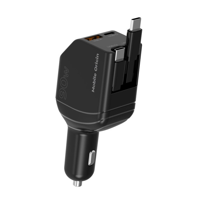 Mobile Origin CA22 Cargador de Coche 90W USB-C + USB-A con 2 cables de 60cm