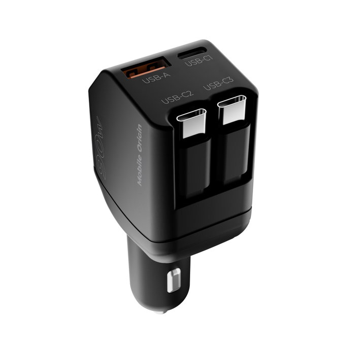 Mobile Origin CA22 Cargador de Coche 90W USB-C + USB-A con 2 cables de 60cm
