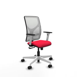 PIQUERAS Y CRESPO Silla de oficina Motilla con mecanismo Sincro, Rojo y Blanco