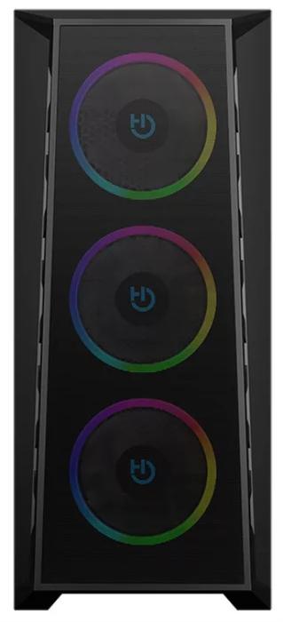 Hiditec MH12 Torre Negro, Chasis ATX E-ATX Micro ATX, USB Type-C, Panel de Vidrio Templado, Iluminación ARGB, Refrigeración Optimizada