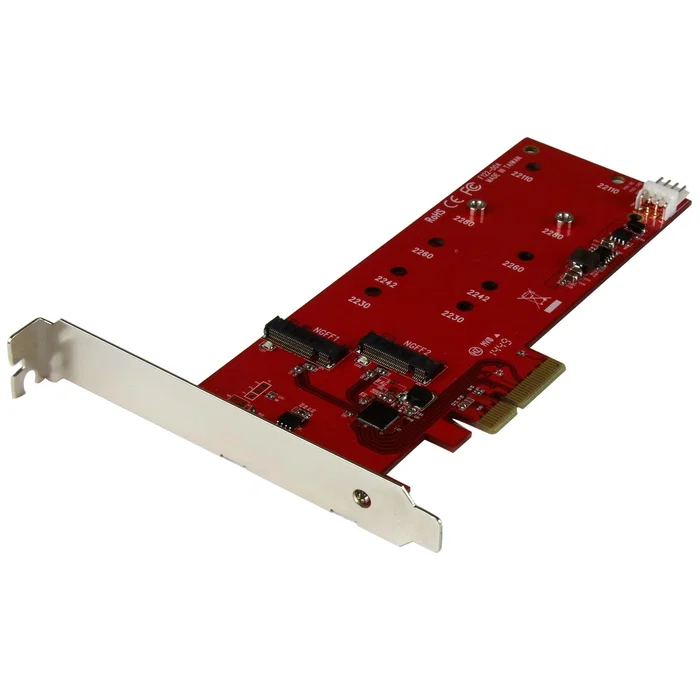 StarTech.com Tarjeta Controladora M.2 PCI Express para 2 SSD, PCIe 2.0, Full-height / Low-profile, Rojo StarTech.com Tarjeta Controladora M.2 PCI Express para 2 SSD, PCIe 2.0, Full-height / Low-profile, Rojo