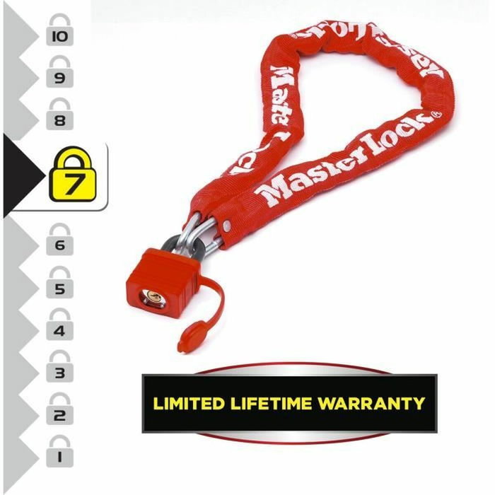 Master Lock Cadena de candado para bicicletas con llave 90 cm Master Lock Cadena de candado para bicicletas con llave 90 cm