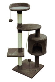 Gloria Cat Tree Volga Marrón Claro con Plataformas, Cueva y Postes de Sisal para Gatos