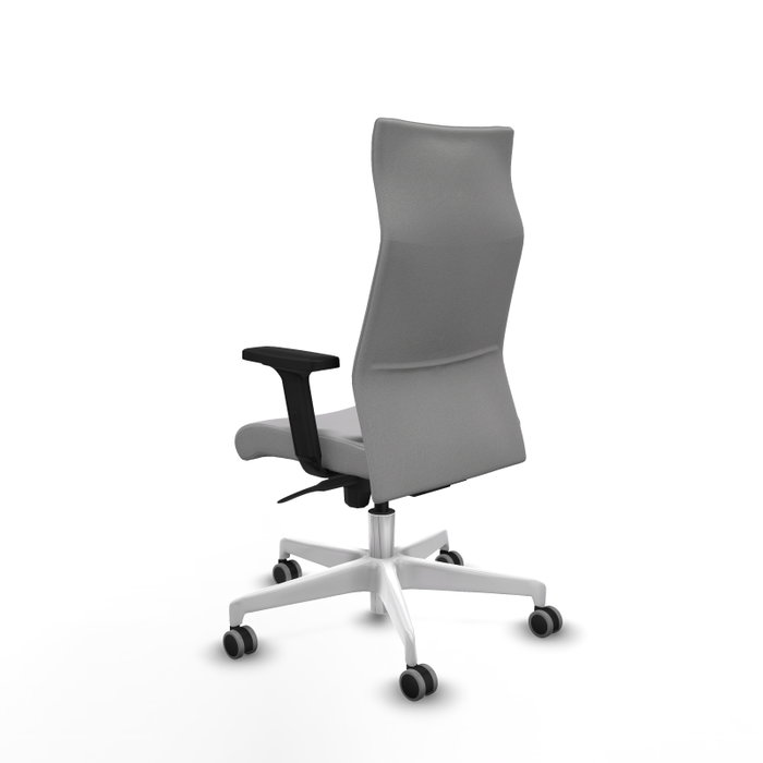 Sillón Albacete con mecanismo Sincro tapizada con Tela color Gris claro. Equipado con Base poliamida blanca, Brazos 2D y Ruedas 65 mm parqué Sillón Albacete con mecanismo Sincro tapizada con Tela color Gris claro. Equipado con Base poliamida blanca, Brazos 2D y Ruedas 65 mm parqué