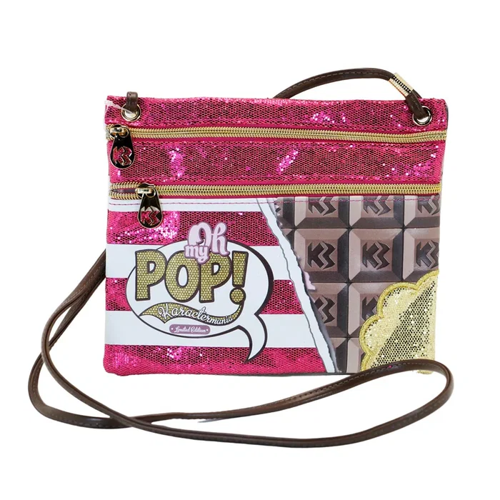 Oh My Pop Bolso Bandolera Action Mini Horizontal Chocolat Rosa Poliéster 18x22x1cm