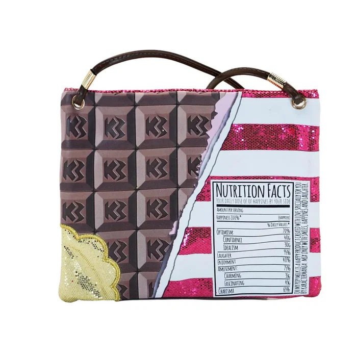 Oh My Pop Bolso Bandolera Action Mini Horizontal Chocolat Rosa Poliéster 18x22x1cm