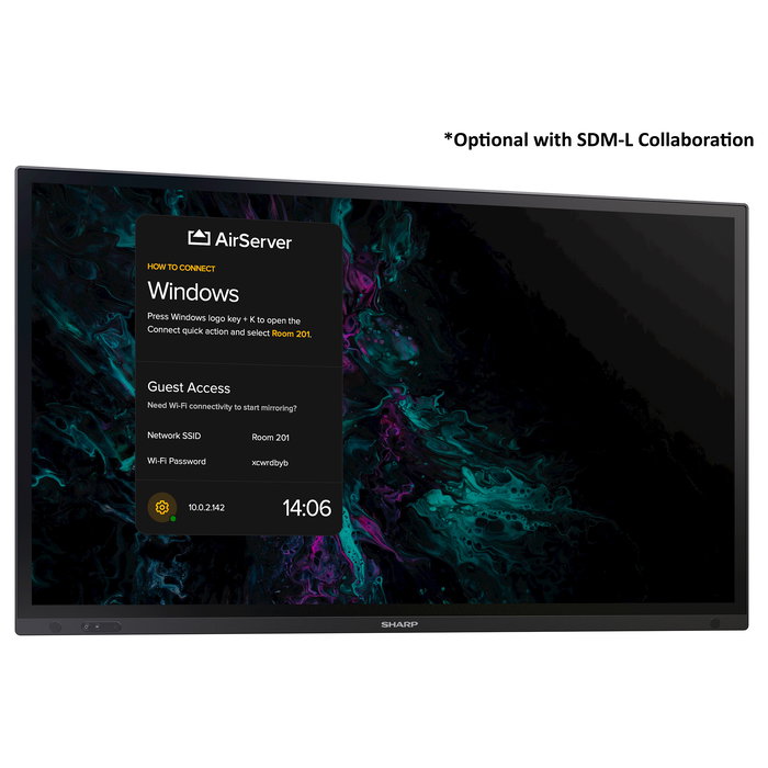 Sharp PN-LA652 Pantalla Plana Interactiva LCD Táctil de 65" / 165.1 cm, 4K Ultra HD, InGlass, 20 Puntos Táctiles, IPS, HDMI, DisplayPort, USB