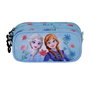 Disney Frozen 2 Estuche Portatodo Trick FAN 2.2 Heart, 3 Compartimentos, Azul, 10x23x11 cm
