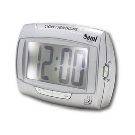 SAMI Despertador LCD Digital XL con Sensor de Luz Automático en Plata - DESPERTADOR SAMI LCD DIG.XL SENSOR AUTO LUZ PLATA