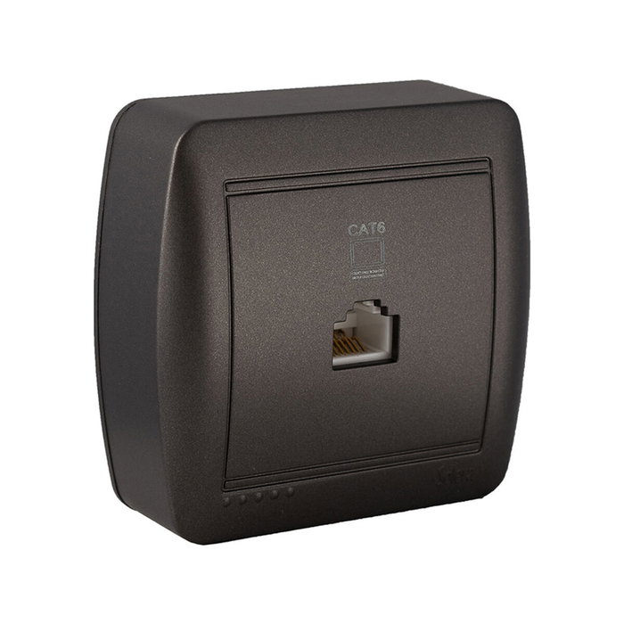 Solera Toma de datos RJ45 categoría 6 de superficie serie Mural - Grafito Solera Toma de datos RJ45 categoría 6 de superficie serie Mural - Grafito