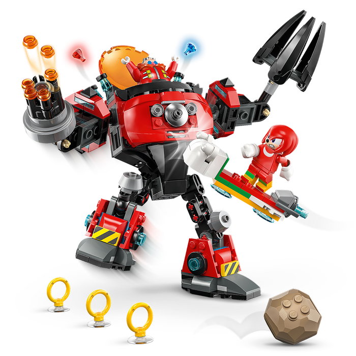 LEGO 77005 Sonic the Hedgehog - Dr. Eggman Meca Egg Crusher vs. Knuckles, Set de Construcción con Personajes, Lanzador y Emeralds del Caos, para Niños +8 Años