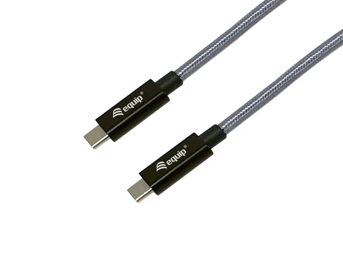 Equip 128427 Cable USB 3.2 Gen 2x2 USB-C a USB-C, 2 m, Negro, 20 Gbit/s, Carga Rápida 240W USB PD, Compatible con DisplayPort