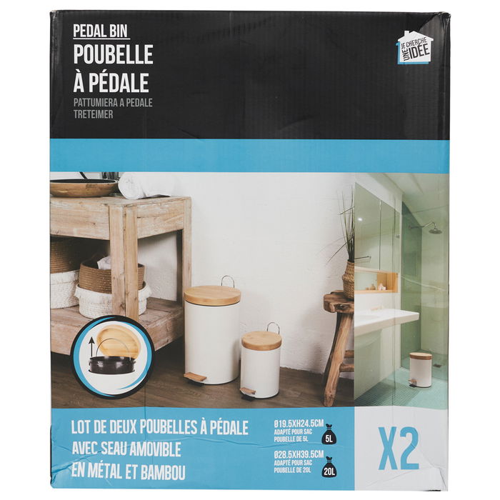 Je cherche une Idee Juego de 2 Cubos 12 L y 3 L Blanco