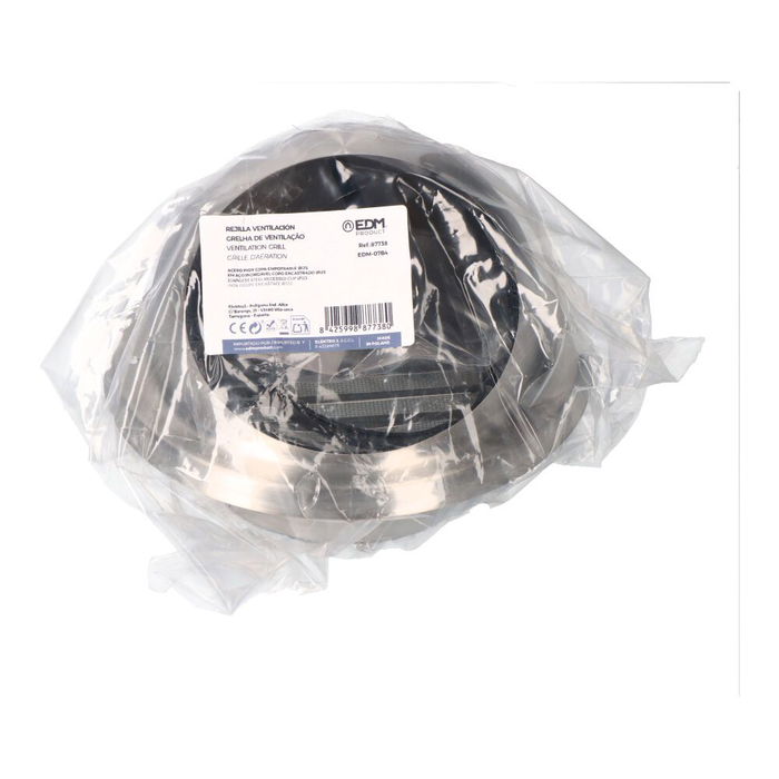 Edm Rejilla ventilación acero inoxidable copa empotrable ø125 mm