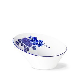 Langenthal Bol Inclinado - Bol Indigo Flores, Porcelana Decoración Floral, 21 cm diámetro x 11 cm alto (Set de 6)