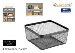 Confortime Cesta de Metal para Organización 30,5x30,5x15,2 cm