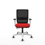 PIQUERAS Y CRESPO Silla de oficina Haches con mecanismo Sincro/Traslack, Rojo/Negro