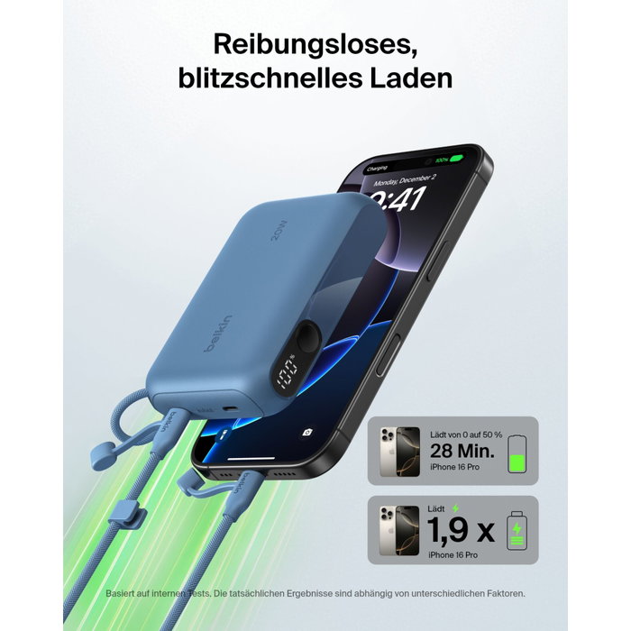 Belkin Powerbank + Display 20W 10.000mAh USB-C Azul BPB027hqBL
