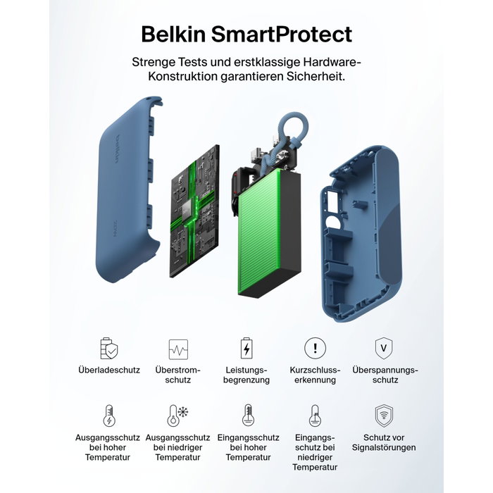 Belkin Powerbank + Display 20W 10.000mAh USB-C Azul BPB027hqBL