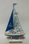 DKD Home Decor Decoración de Barco en Madera y Metal Azul y Blanco
