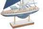 DKD Home Decor Decoración de Barco en Madera y Metal Azul y Blanco