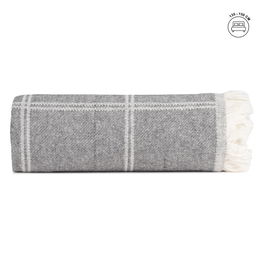 Colcha Cuadros Antracita Algodón 250 X 260 cm