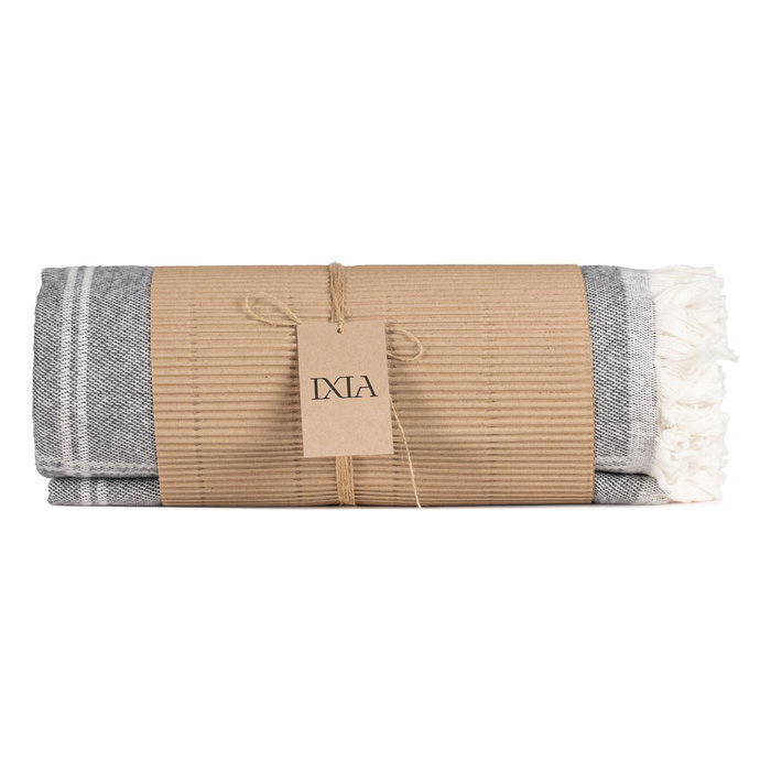 Colcha Cuadros Antracita Algodón 250 X 260 cm