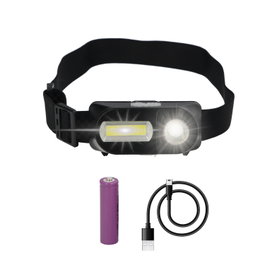 WOLFPACK LINEA PROFESIONAL Linterna LED Frontal con 2 LEDs y Batería Recargable