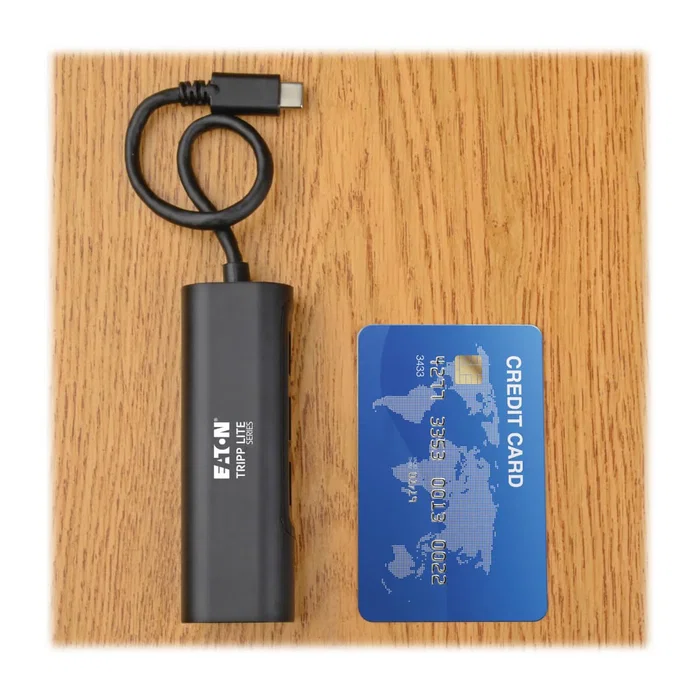 Tripp Lite Hub USB-C U460-003-3A1GB con 3 puertos USB-A 3.1 y Puerto Gigabit Ethernet - Black - Estación de trabajo portátil Plug & Play