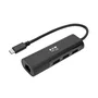 Tripp Lite Hub USB-C U460-003-3A1GB con 3 puertos USB-A 3.1 y Puerto Gigabit Ethernet - Black - Estación de trabajo portátil Plug & Play