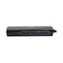 Tripp Lite Hub USB-C U460-003-3A1GB con 3 puertos USB-A 3.1 y Puerto Gigabit Ethernet - Black - Estación de trabajo portátil Plug & Play