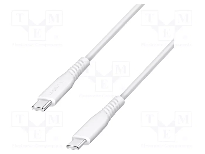 LogiLink Cable USB 2.0 Tipo-C a Tipo-C, 60W, 1.5 m, Blanco LogiLink Cable USB 2.0 Tipo-C a Tipo-C, 60W, 1.5 m, Blanco