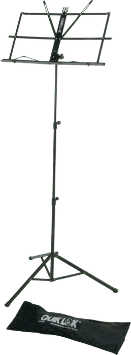 Quiklok Atril Ligero con Funda, Altura Ajustable, Acero, Negro (520-1310 mm)