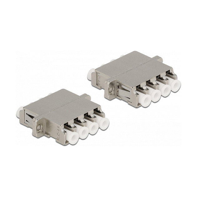 DeLOCK Acoplador de Fibra Óptica LC Quad hembra a LC Quad hembra Monomodo Metal Plata DeLOCK Acoplador de Fibra Óptica LC Quad hembra a LC Quad hembra Monomodo Metal Plata