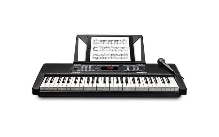 Alesis Teclado Portátil Harmony 54 con 54 Teclas, Altavoces Integrados, 300 Tonos, 300 Ritmos, 40 Canciones Demo y USB-MIDI