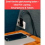 Verbatim Cargador de Pared GaN Fold 'n' Go 65W 2xUSB-C Negro