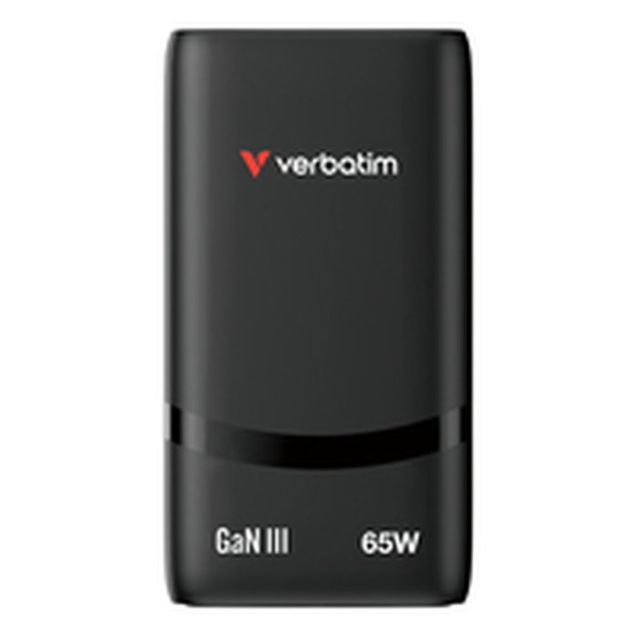 Verbatim Cargador de Pared GaN Fold 'n' Go 65W 2xUSB-C Negro
