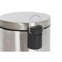 DKD Home Decor Papelera de Acero Inoxidable y PP 12L Mate Plateado