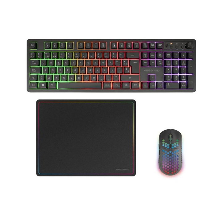 Mars Gaming MCPWX Pack Gaming Inalámbrico: Teclado, Ratón y Alfombrilla Mars Gaming MCPWX Pack Gaming Inalámbrico: Teclado, Ratón y Alfombrilla