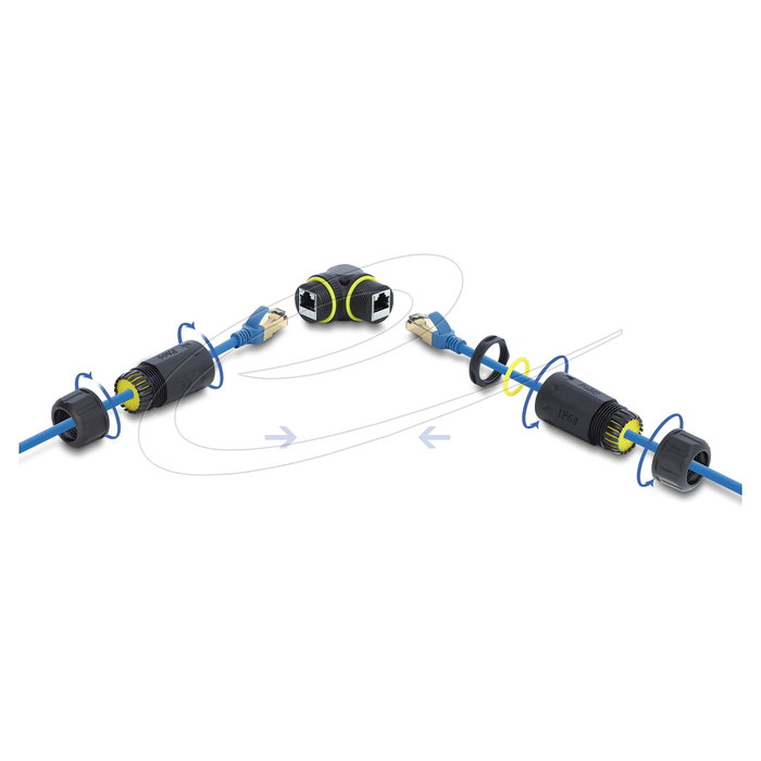 DeLOCK 87261 Conector RJ45 a RJ45 Cat.6 Angular IP68 Negro DeLOCK 87261 Conector RJ45 a RJ45 Cat.6 Angular IP68 Negro