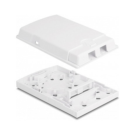 DeLOCK Caja de conexión de fibra óptica para montaje en pared 2 x SC Simplex o LC Duplex, Blanco