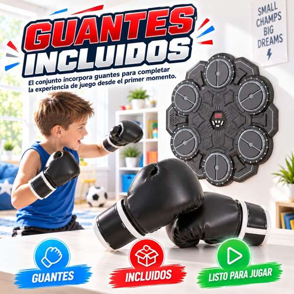 Jugatoys - jugasports Juego de Boxeo con guantes, 9 niveles, con luces y sonidos